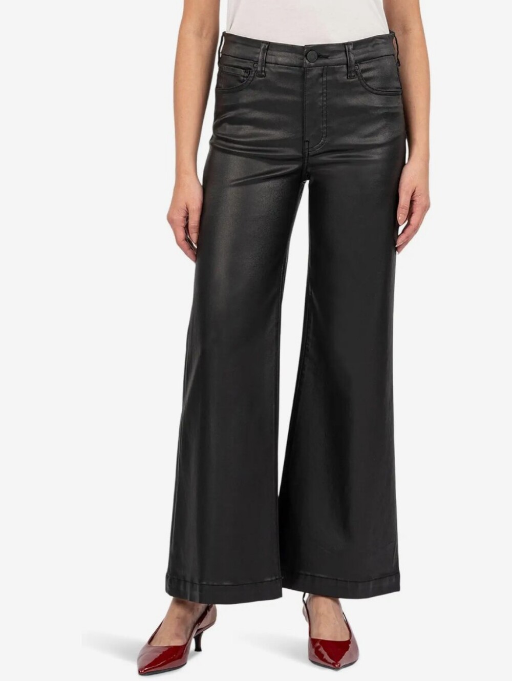 Kut from the Kloth MEG Fab Ab Black High-Rise Wide-Leg Jeans